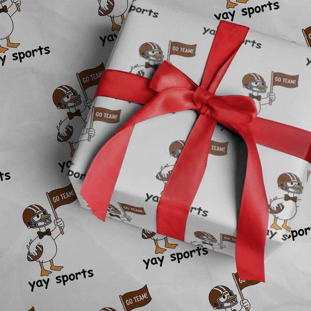 Silly Goose Football Wrapping Paper Roll Yays Sport - Wonder Print Shop