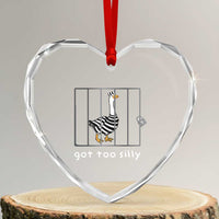 Silly Goose Heart Crystal Glass Ornament Got Too Silly