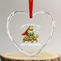 Silly Goose Heart Crystal Glass Ornament Sorry Im Late I Was Dilly Dallying