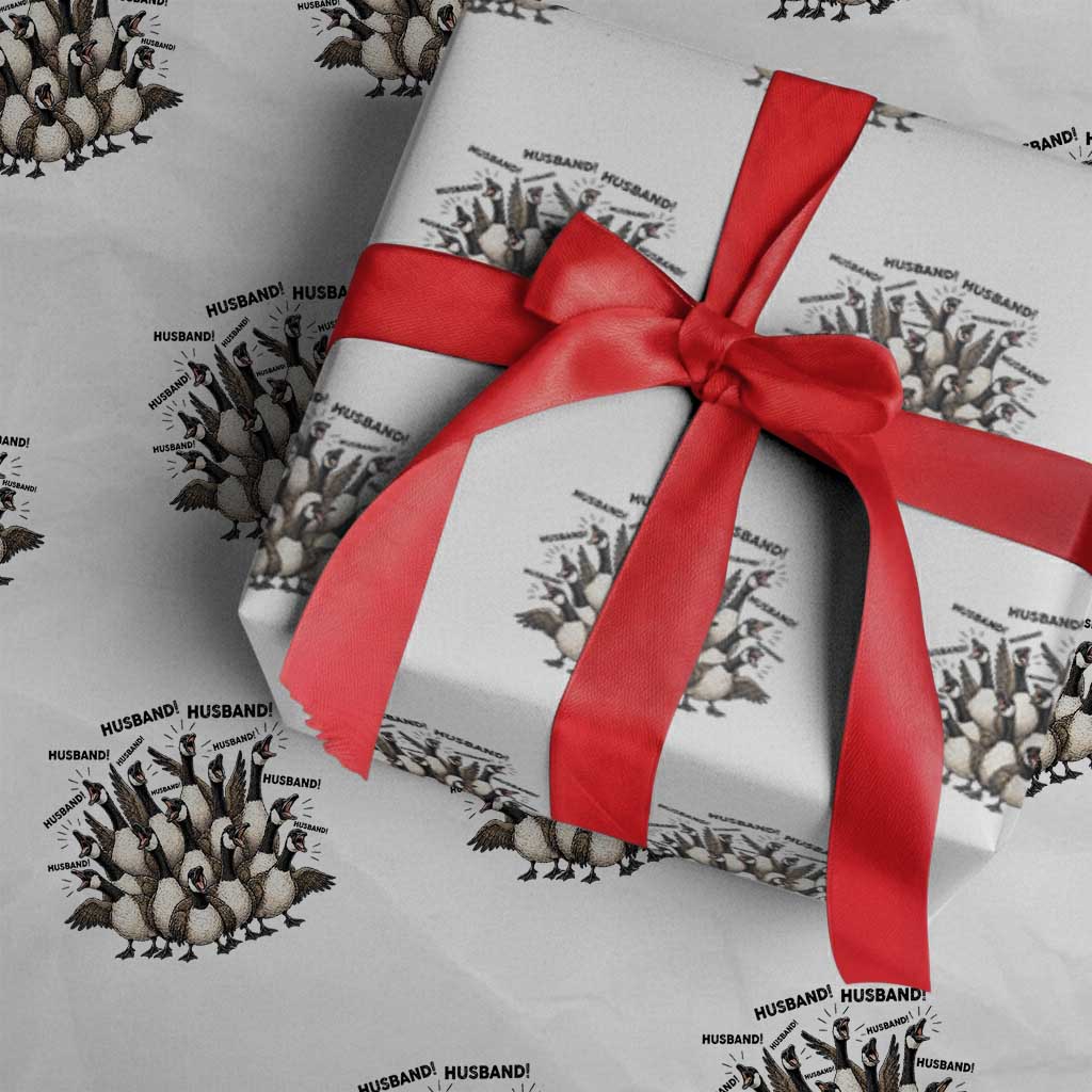 Silly Goose Husband Wrapping Paper Roll Funny Marriage Chaos Husbandhood