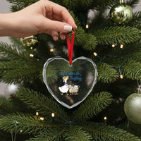 Silly Goose I Would Rather Be Thrifting Heart Crystal Glass Ornament Funny Shopping Goose