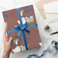 Silly Goose I Would Rather Be Thrifting Wrapping Paper Roll Funny Shopping Goose