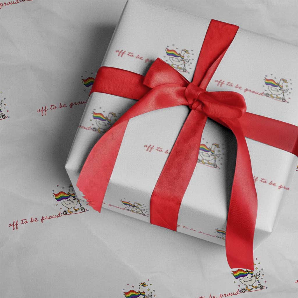 Silly Goose LGBTQ Pride Wrapping Paper Roll Off To Be Proud