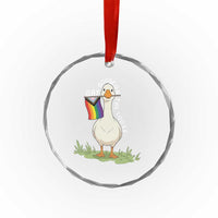 Silly Goose LGBTQ Rainbow Crystal Glass Ornament Funny Gay Pride Month