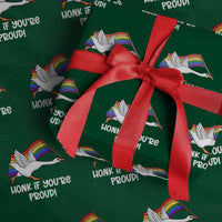 Silly Goose LGBTQ Rainbow Wrapping Paper Roll Honk If You're Proud