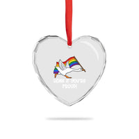 Silly Goose LGBTQ Rainbow Heart Crystal Glass Ornament Honk If You're Proud