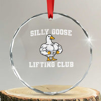 Silly Goose Lifting Club Crystal Glass Ornament Funny Gym Meme - Wonder Print Shop