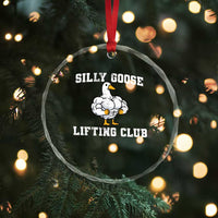 Silly Goose Lifting Club Crystal Glass Ornament Funny Gym Meme - Wonder Print Shop