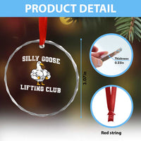 Silly Goose Lifting Club Crystal Glass Ornament Funny Gym Meme - Wonder Print Shop