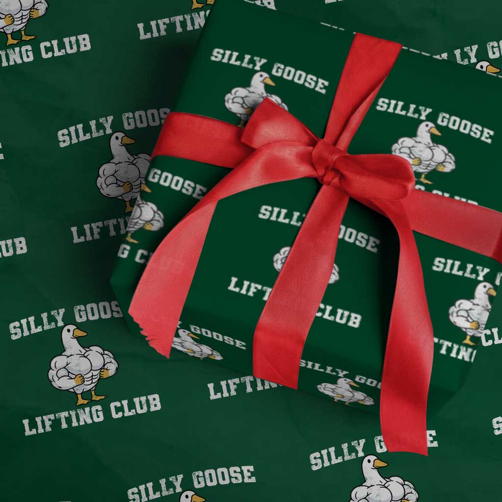 Silly Goose Lifting Club Wrapping Paper Roll Funny Gym Meme - Wonder Print Shop