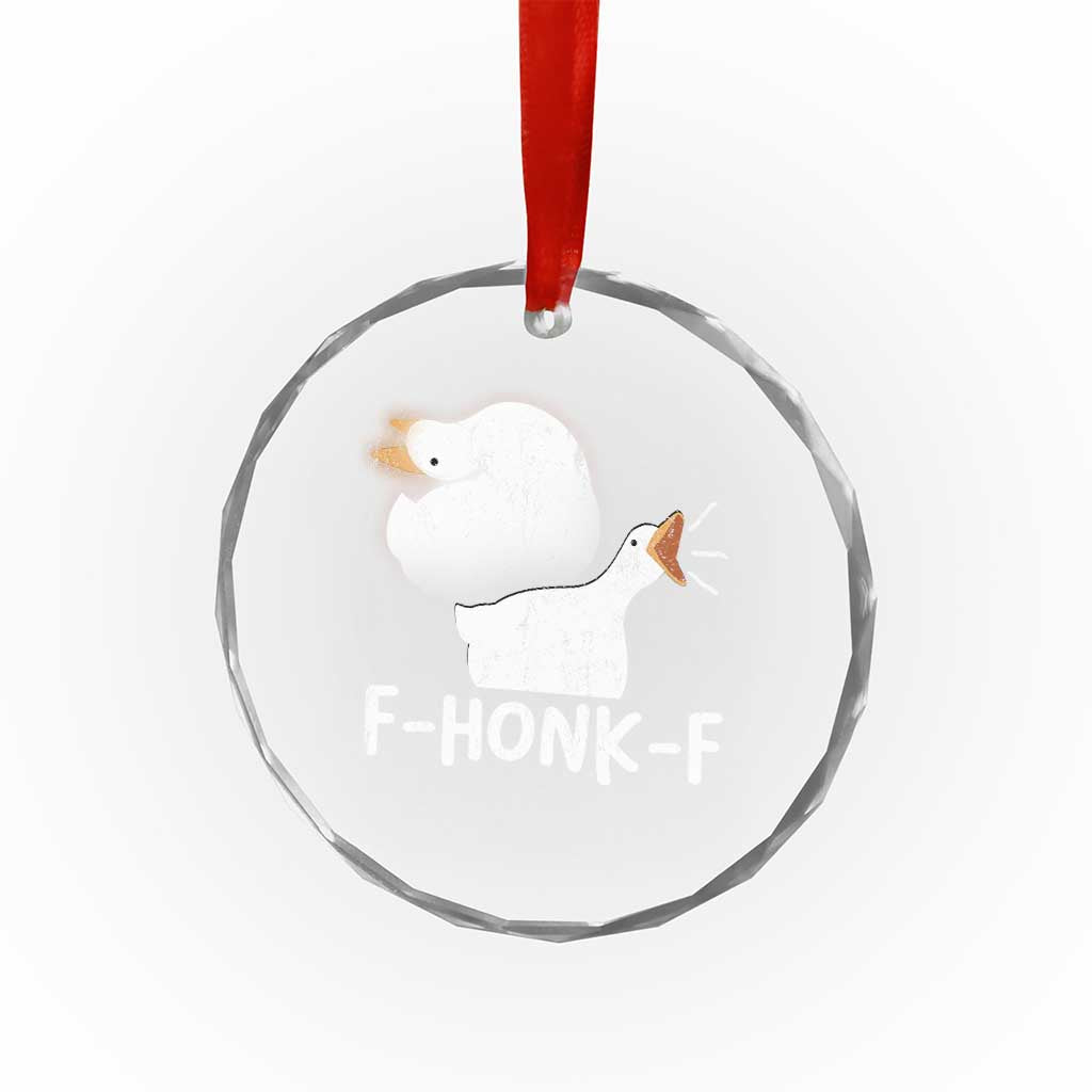 Silly Goose Meme Crystal Glass Ornament Retro F-Honk-F Funny Farm Animal - Wonder Print Shop