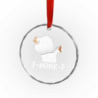 Silly Goose Meme Crystal Glass Ornament Retro F-Honk-F Funny Farm Animal - Wonder Print Shop
