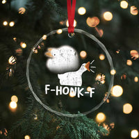 Silly Goose Meme Crystal Glass Ornament Retro F-Honk-F Funny Farm Animal - Wonder Print Shop