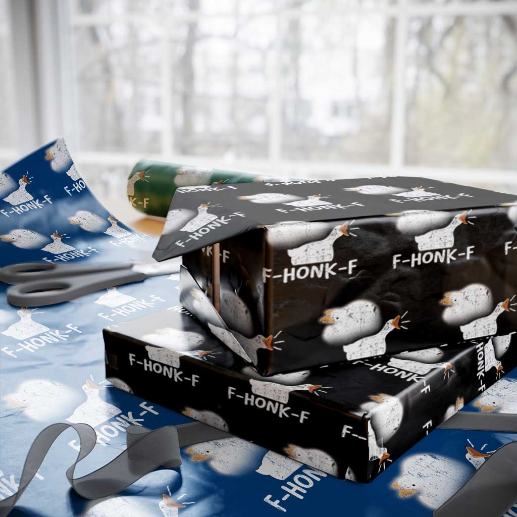 Silly Goose Meme Wrapping Paper Roll Retro F-Honk-F Funny Farm Animal - Wonder Print Shop