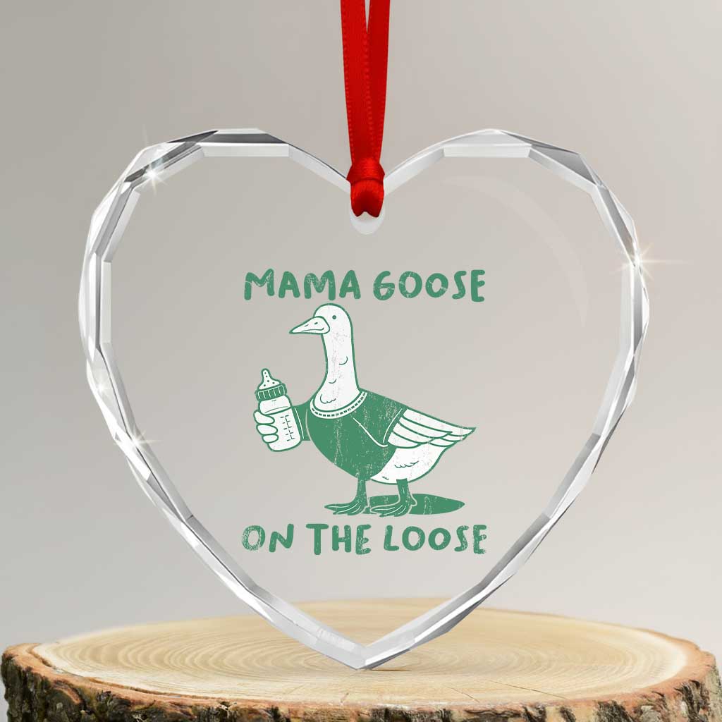 Silly Goose Mom Heart Crystal Glass Ornament New Mom Pregnancy Announcement Mothers Day