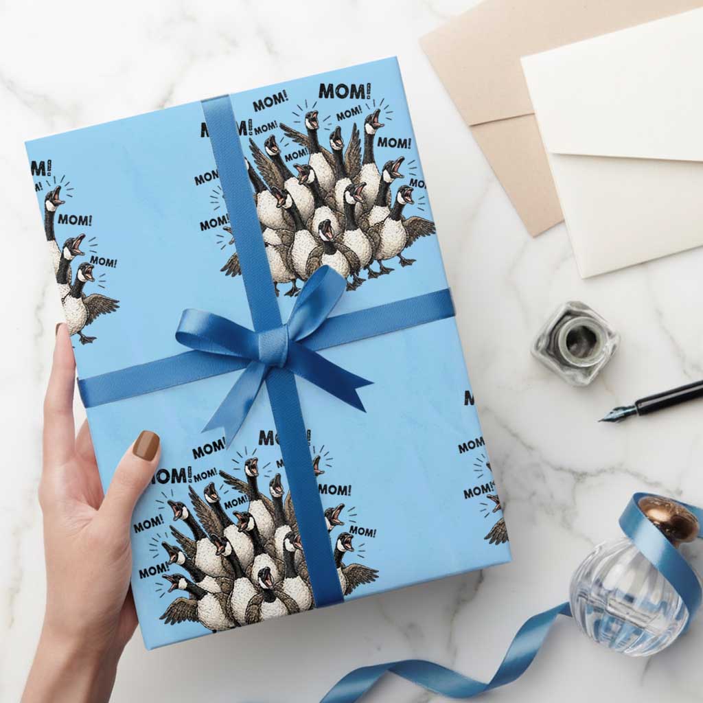 Silly Goose Mom Wrapping Paper Roll Funny Parenting Chaos Motherhood