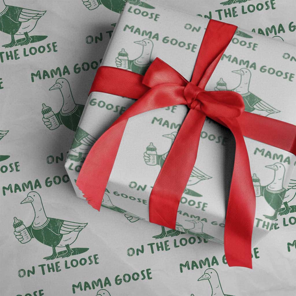 Silly Goose Mom Wrapping Paper Roll New Mom Pregnancy Announcement Mothers Day
