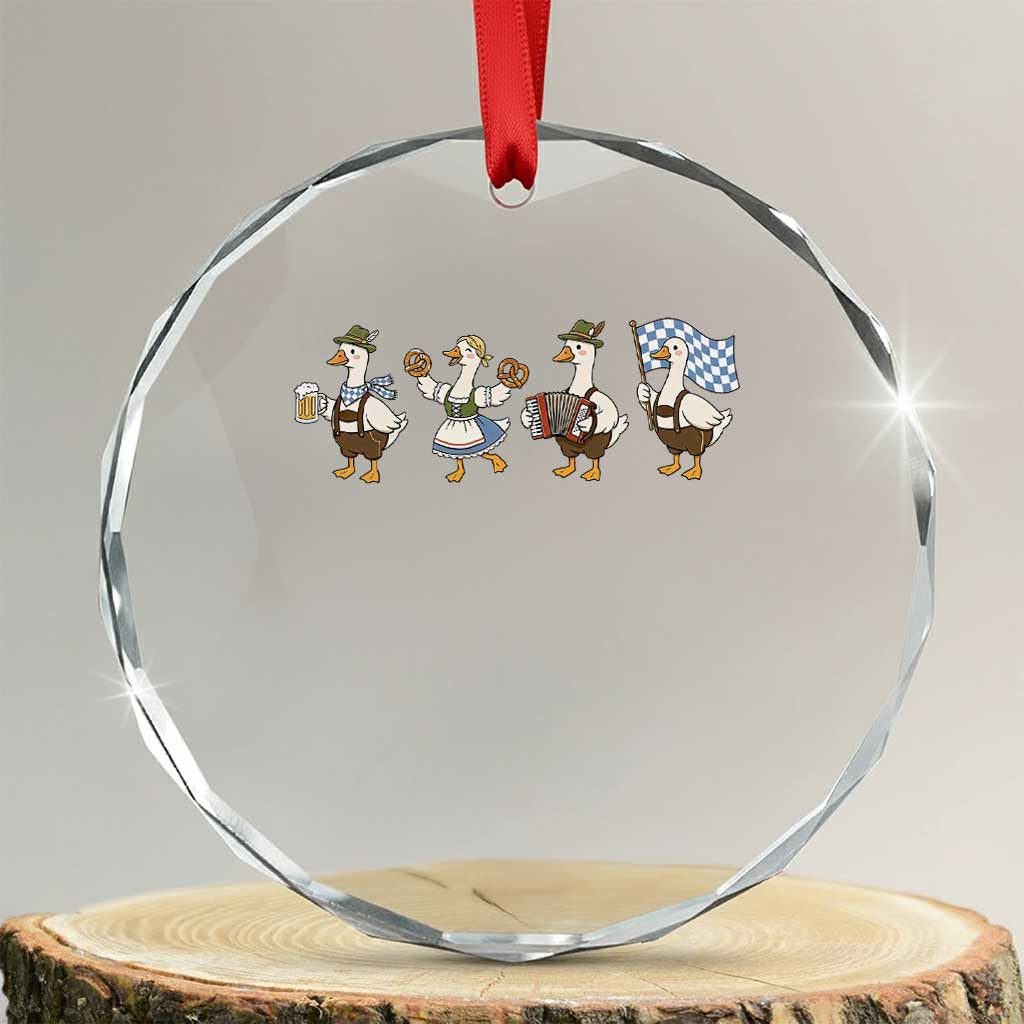 Silly Goose Oktoberfest Crystal Glass Ornament Cute Bavarian Beer Festival Animal Humor