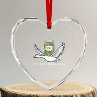 Silly Goose Pickle Lovers Heart Crystal Glass Ornament Off To Buy More Pickles