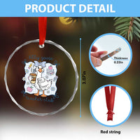 Silly Goose Teacher Club Crystal Glass Ornament Funny Back to School First Day