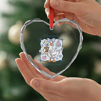 Silly Goose Teacher Club Heart Crystal Glass Ornament Funny Back to School First Day