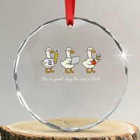 Silly Goose Test Day Crystal Glass Ornament It's A Good Day To Ace A Test Teacher Students
