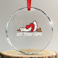 Silly Goose Valentine Crystal Glass Ornament Not Today Cupid - Wonder Print Shop