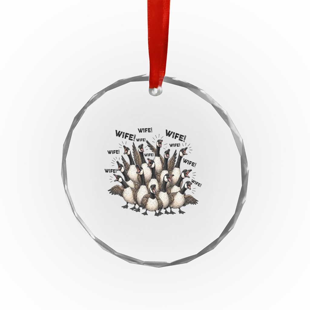 Silly Goose Wife Crystal Glass Ornament Funny Marriage Chaos Wifehood