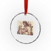 Silly Rabbit Easter Is For Jesus Crystal Glass Ornament Christian Jeusus Floral Easter