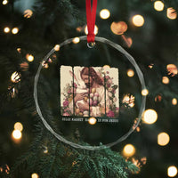 Silly Rabbit Easter Is For Jesus Crystal Glass Ornament Christian Jeusus Floral Easter