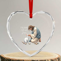 Silly Rabbit Easter Is For Jesus Heart Crystal Glass Ornament Christian Easter Religious