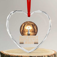 Silly Rabbit Easter Is For Jesus Heart Crystal Glass Ornament Christian Jesus Easter