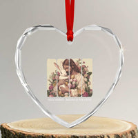 Silly Rabbit Easter Is For Jesus Heart Crystal Glass Ornament Christian Jeusus Floral Easter