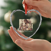 Silly Rabbit Easter Is For Jesus Heart Crystal Glass Ornament Christian Jeusus Floral Easter
