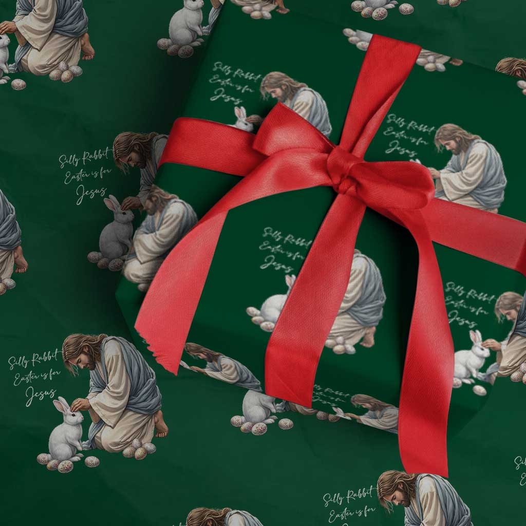 Silly Rabbit Easter Is For Jesus Wrapping Paper Roll Christian Easter Religious