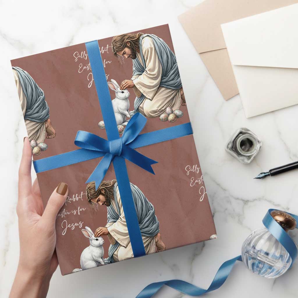 Silly Rabbit Easter Is For Jesus Wrapping Paper Roll Christian Easter Religious
