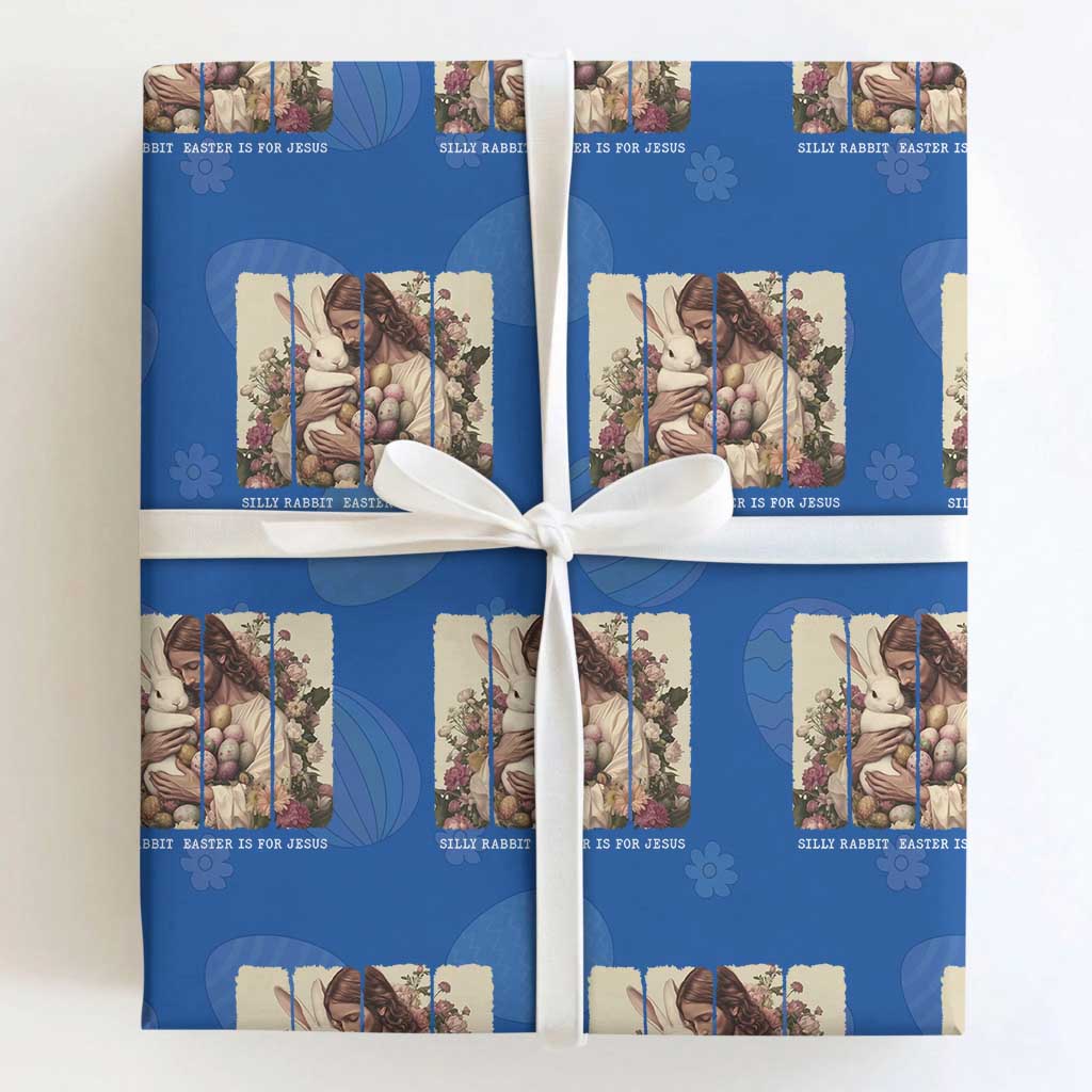 Silly Rabbit Easter Is For Jesus Wrapping Paper Roll Christian Jeusus Floral Easter