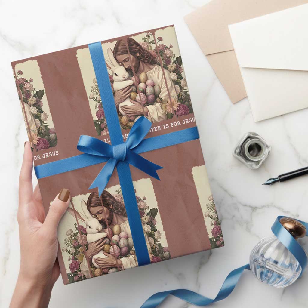 Silly Rabbit Easter Is For Jesus Wrapping Paper Roll Christian Jeusus Floral Easter