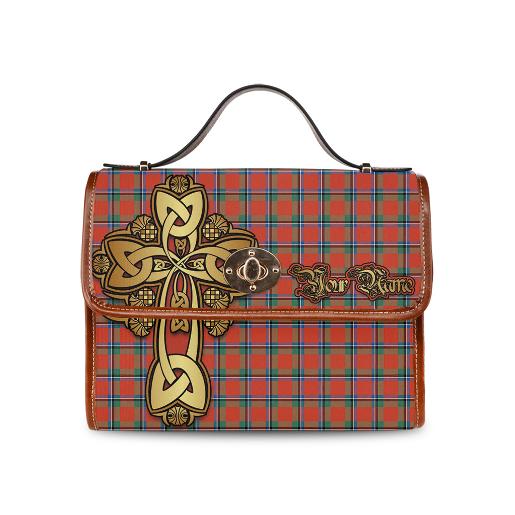 sinclair-ancient-tartan-canvas-bag-personalize-your-name-with-golden-thistle-and-celtic-cross-canvas-bag