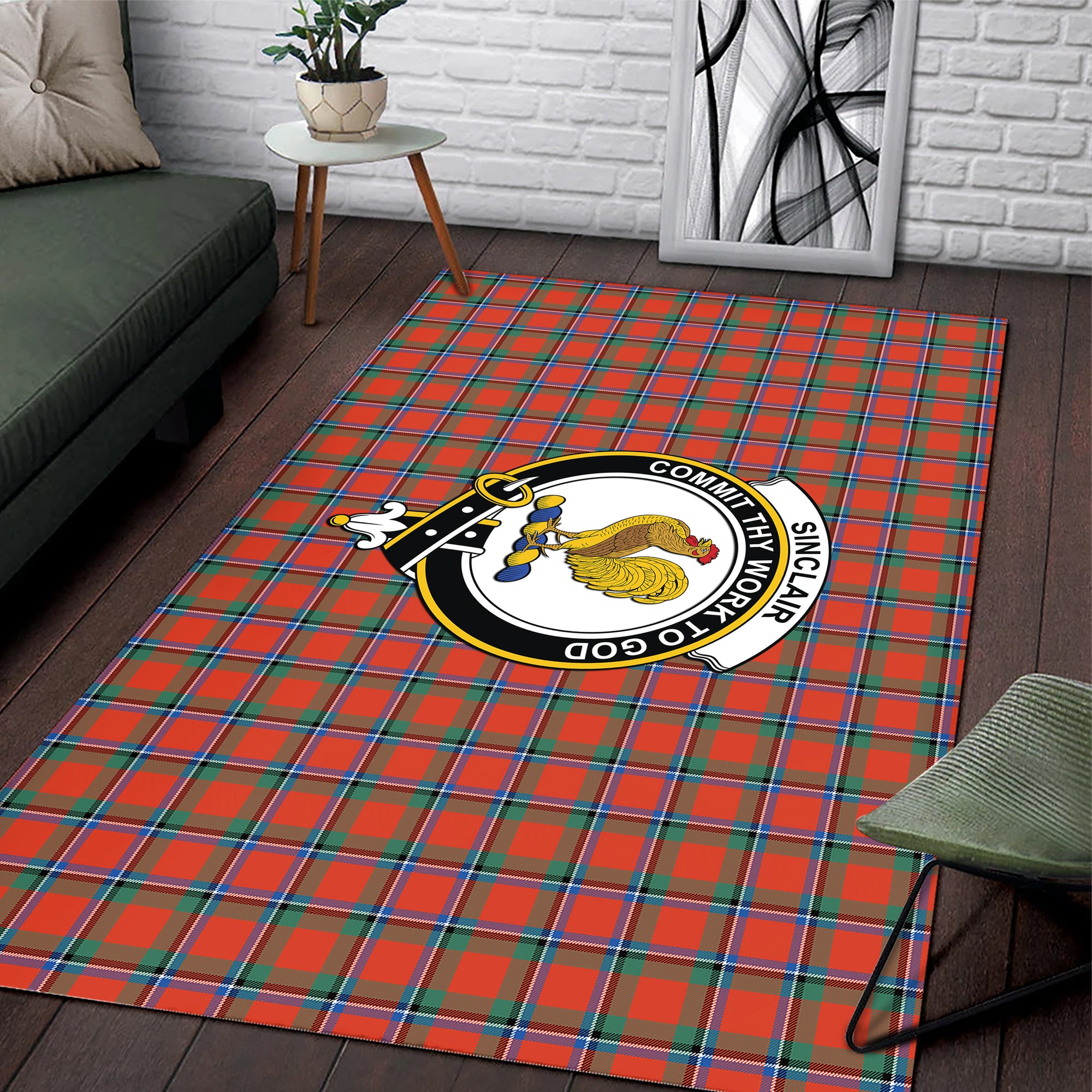sinclair-ancient-clan-tartan-rug-family-crest-tartan-plaid-rug-clan-scotland-tartan-area-rug