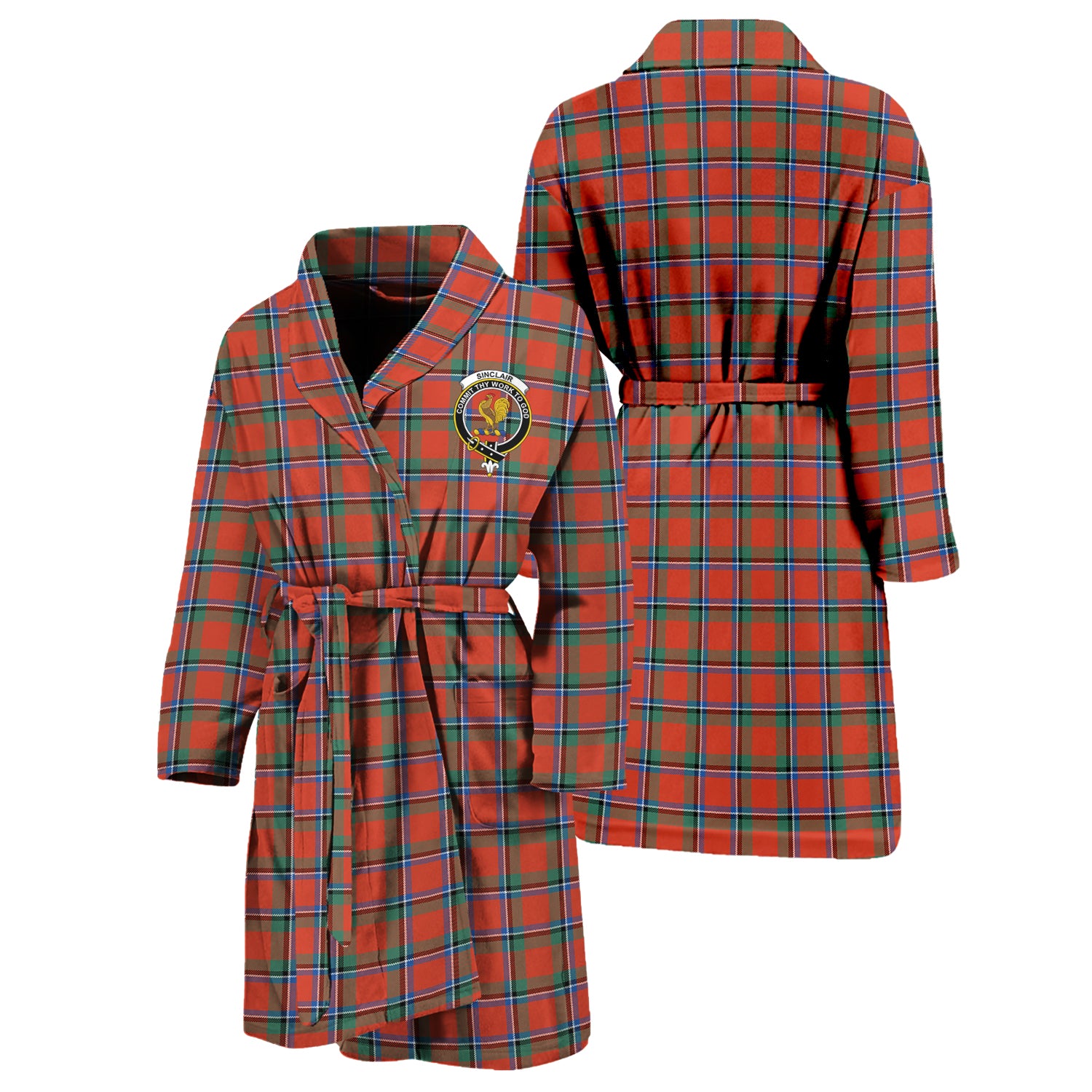 sinclair-ancient-family-crest-tartan-bathrobe-tartan-robe-for-men-and-women