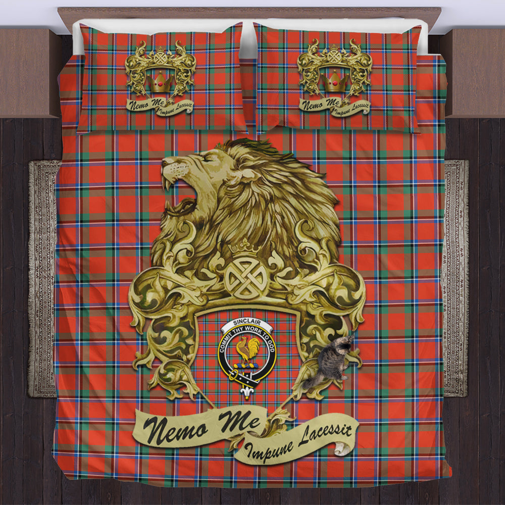 sinclair-ancient-tartan-bedding-set-motto-nemo-me-impune-lacessit-with-vintage-lion-family-crest-tartan-plaid-duvet-cover-scottish-tartan-plaid-comforter-vintage-style