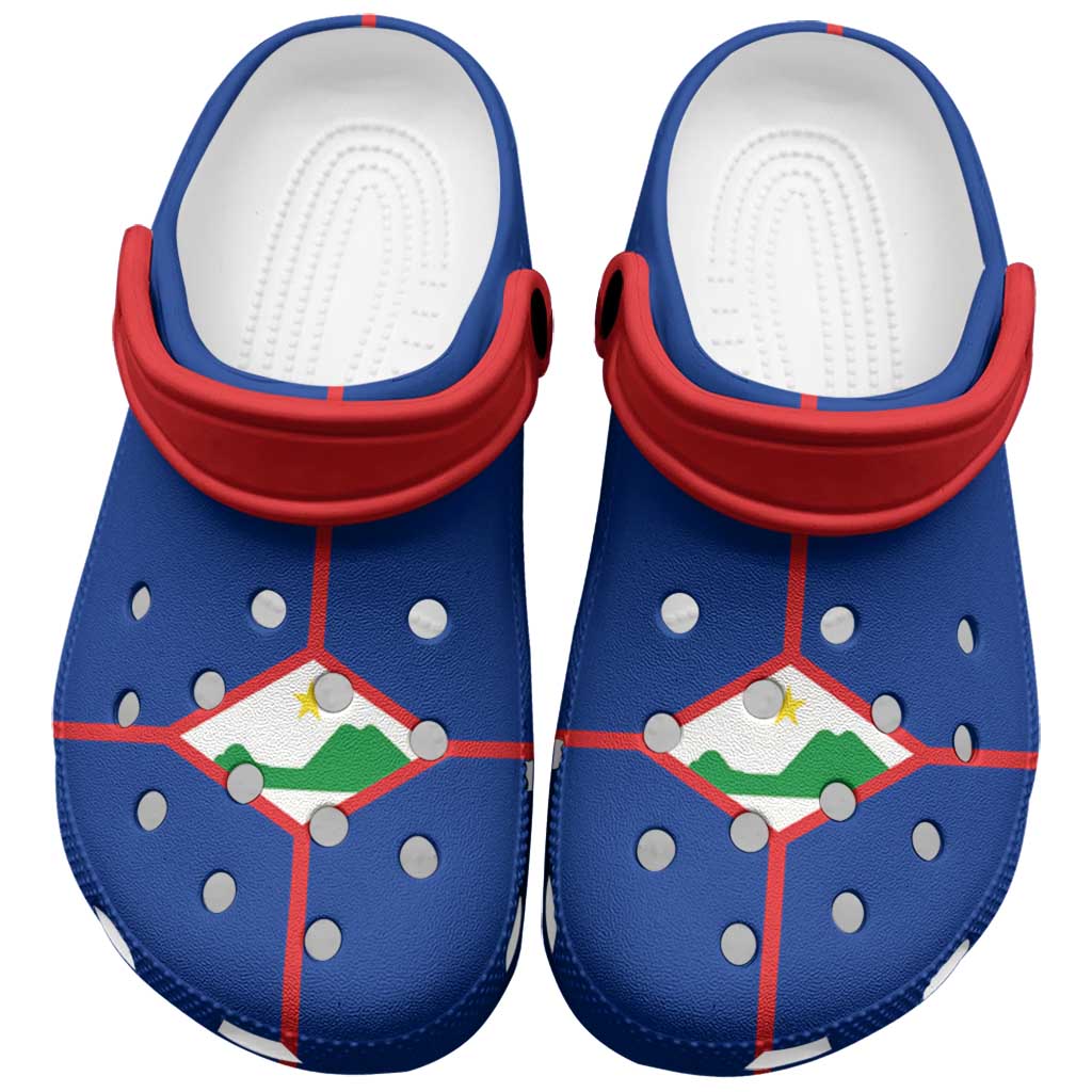 Sint Eustatius Clogs Shoes Heritage Palette Flag-Inspired - Wonder Print Shop
