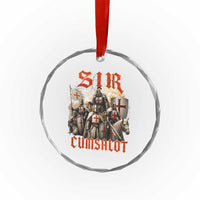 Sir Cumsalot Funny Offensive Knight Meme Bootleg Graphic Crystal Glass Ornament