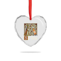 Sir Veza Beer Medieval Knight Pun Sombrero Cinco De Mayo Heart Crystal Glass Ornament