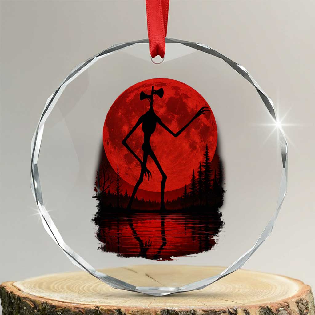 Siren Head Crystal Glass Ornament Supernatural American Cryptid Full Blood Moon Halloween - Wonder Print Shop
