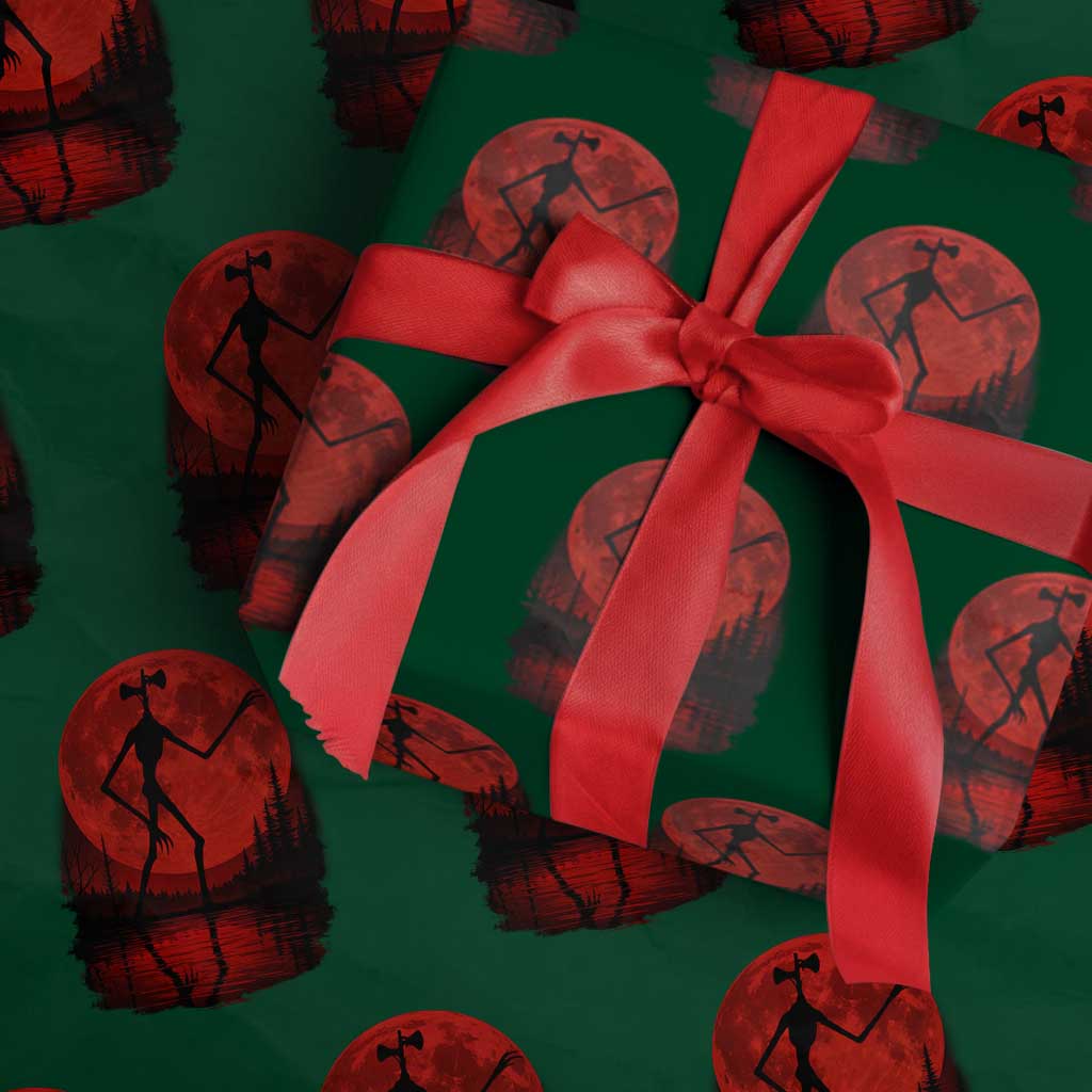 Siren Head Wrapping Paper Roll Supernatural American Cryptid Full Blood Moon Halloween - Wonder Print Shop