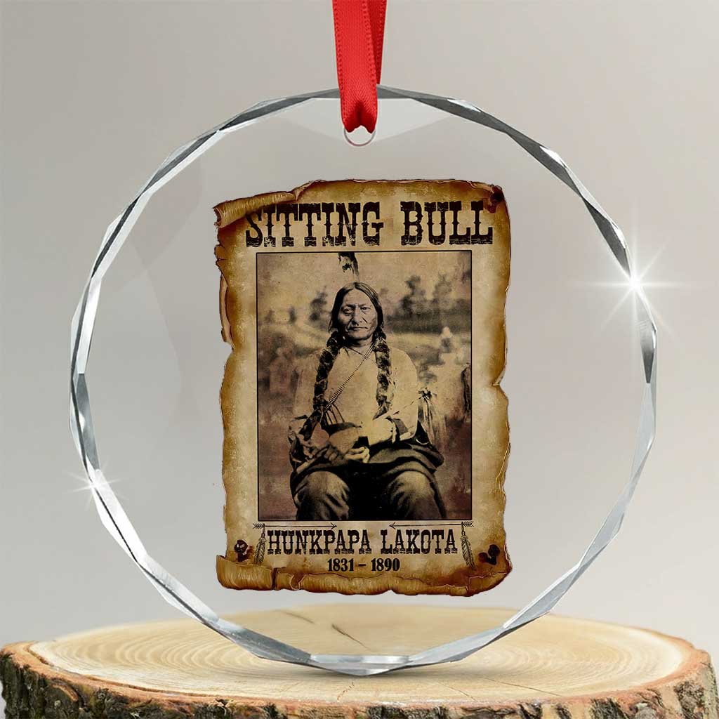Sitting Bull Crystal Glass Ornament Native American Indian Chief Hunkpapa Lakota Sioux - Wonder Print Shop