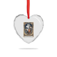 Sitting Bull Native American Chief Heart Crystal Glass Ornament Vintage Tarot Card Illustration