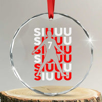 Siuuuu Celebration Number 7 Seven Soccer Fans Crystal Glass Ornament